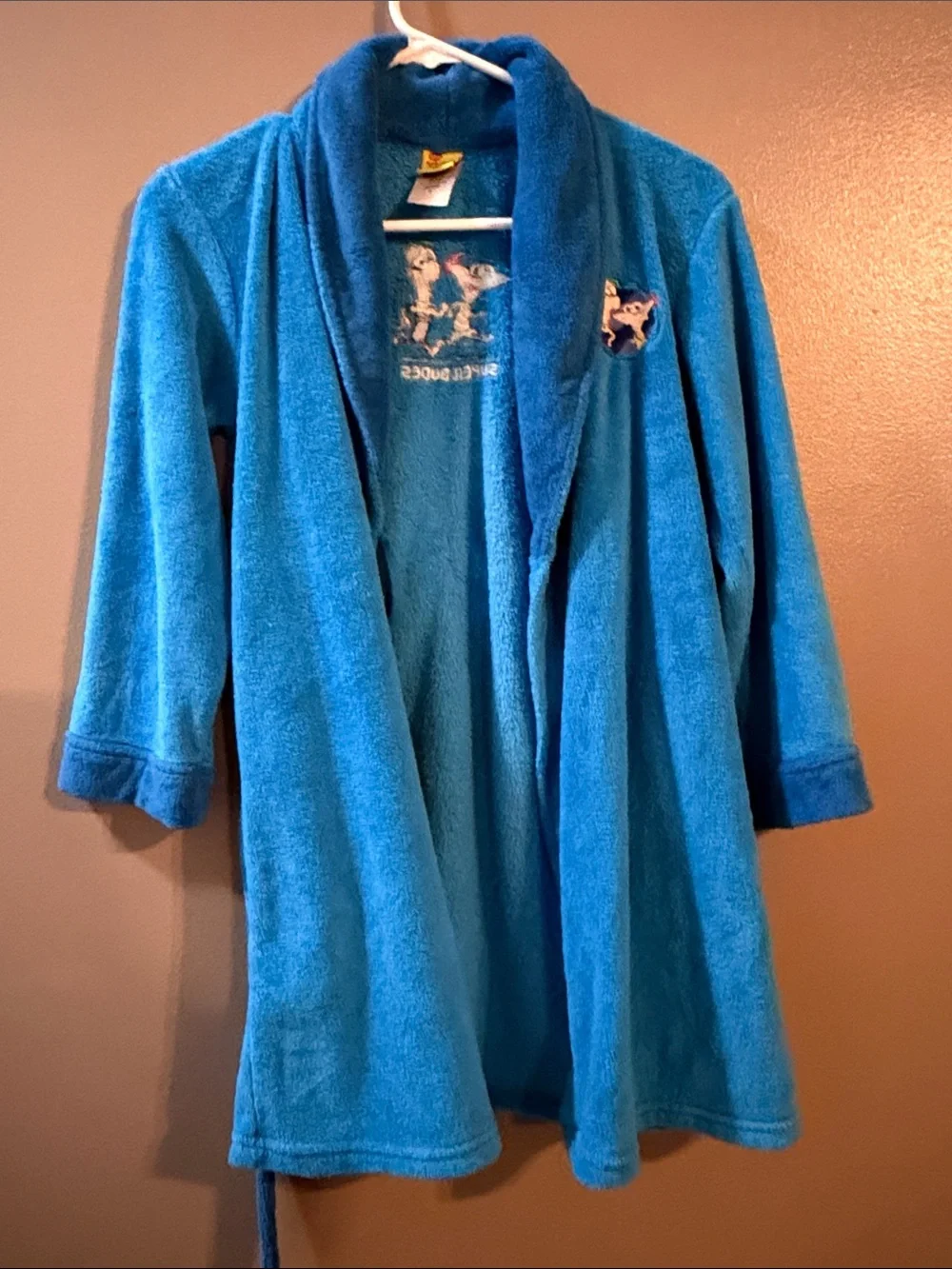 Vintage Phineas and Ferb Plush Robe with Character Embroidery